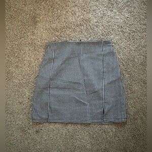 Brandy Melville Black and White Plaid Mini Skirt